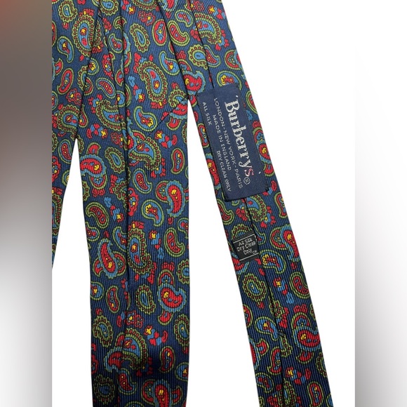 Burberry Red and Blue Floral Tie - Picture 2 of 5